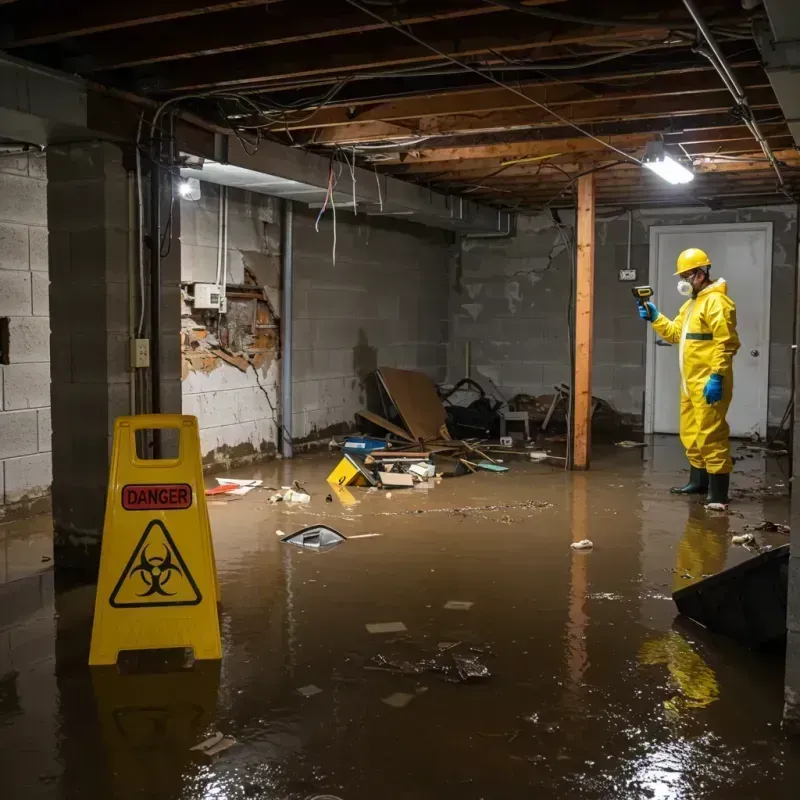 Flooded Basement Electrical Hazard in Somerset, OH Property