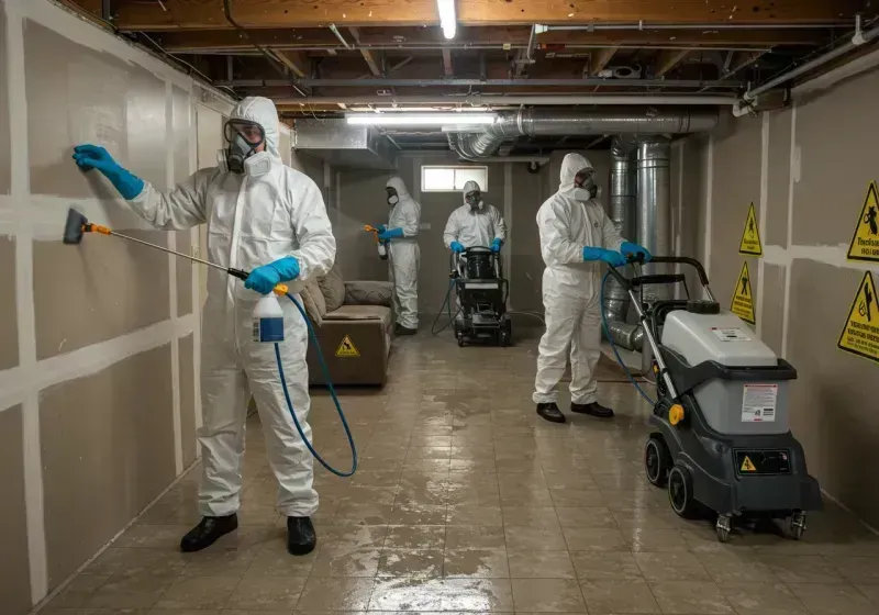 Basement Moisture Removal and Structural Drying process in Somerset, OH